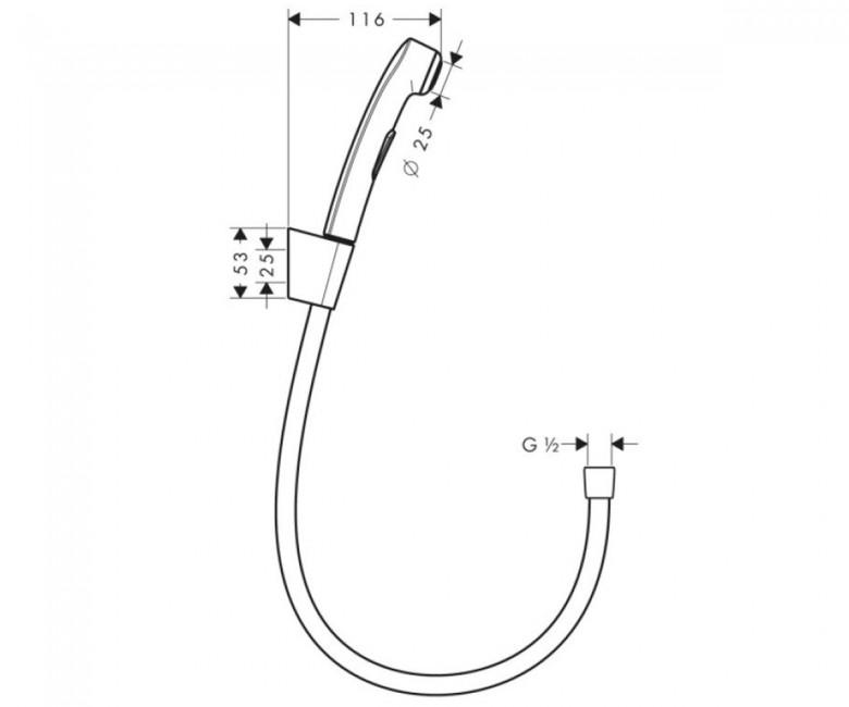 Гігієнічний душ HansGrohe SHOWER BIDETTE 32129140 шліфована Бронзовий (83469) - фото 2