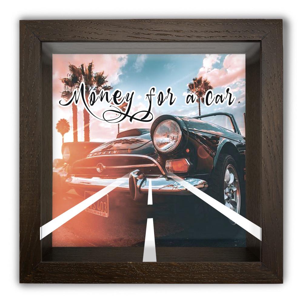Копилка Money for a car деревянная 20x20x6,5 см Коричневый (хркп0005ка)