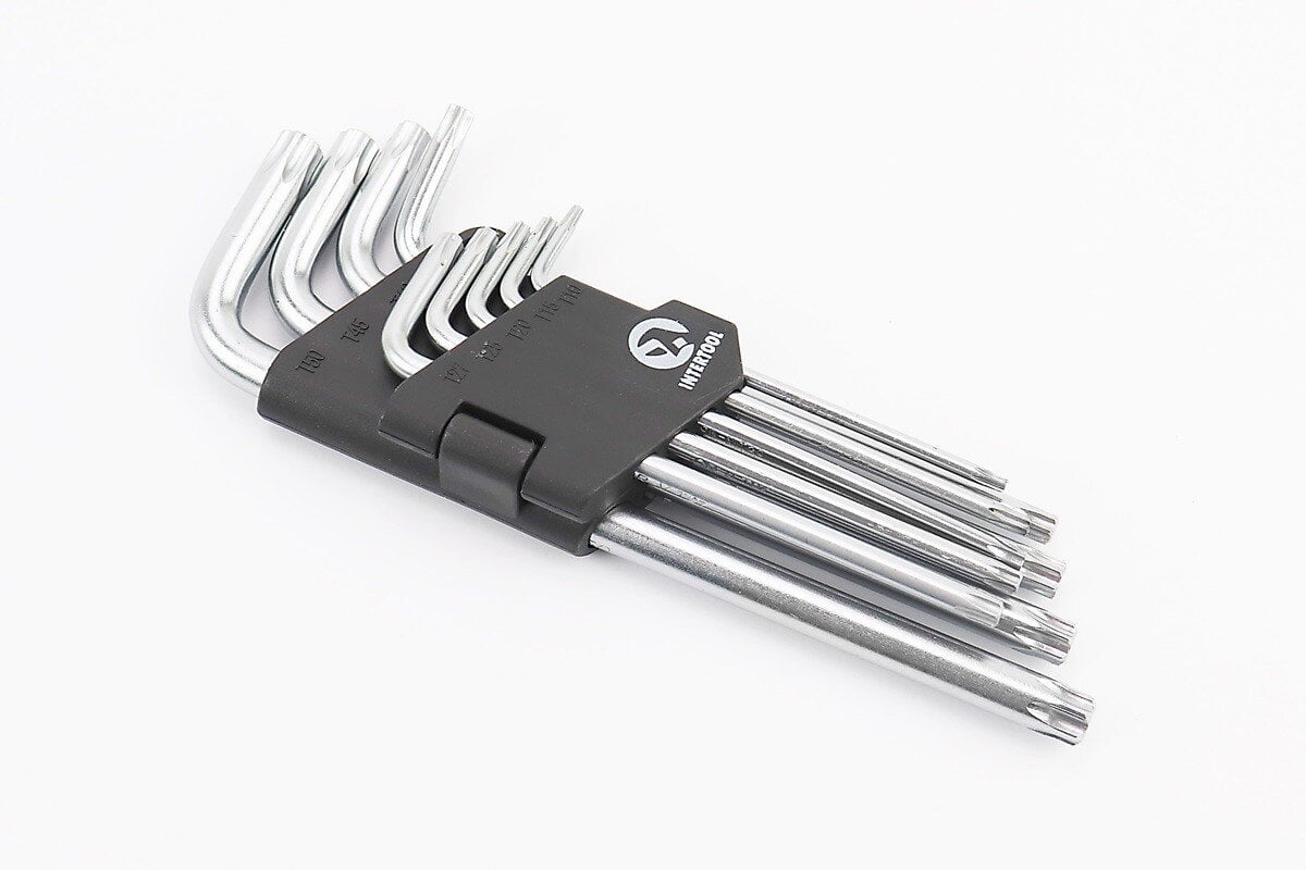 Набор ключей Intertool угловых удлиненных Torx T10/T15/T20/T25/T27/T30/T40/T45/T50 CrV (10034313)
