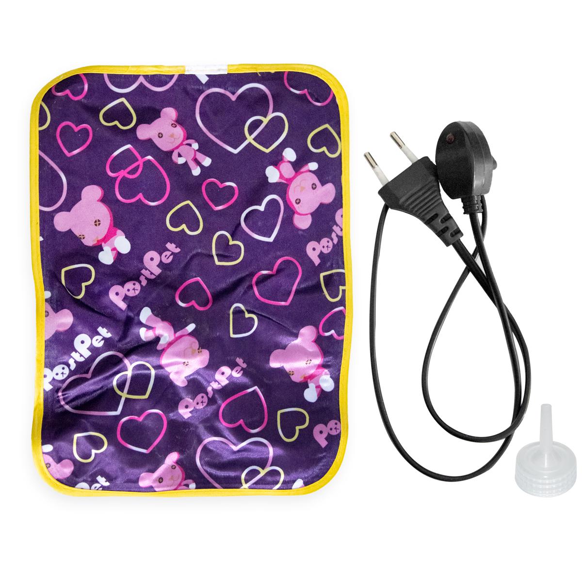 Электрогрелка водяная для рук многоразовая с сердечками 26х18 см Фиолетовый (1009158-Other-11)