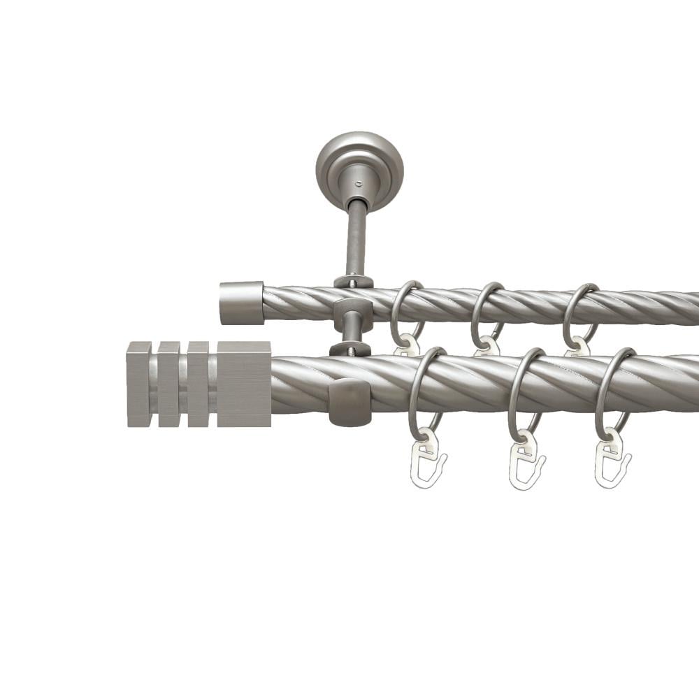 Карниз Orvit Акорда металевий дворядний відкритий скручена труба кільце металеве 25/16 мм 200 см Сатин (00-00026150)