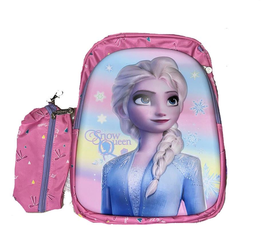 Рюкзак Эльза Вид 4 C 65139 пластиковая вставка/пенал/регулируемые лямки/2 отдела в пакете Розовый (6900067651396)