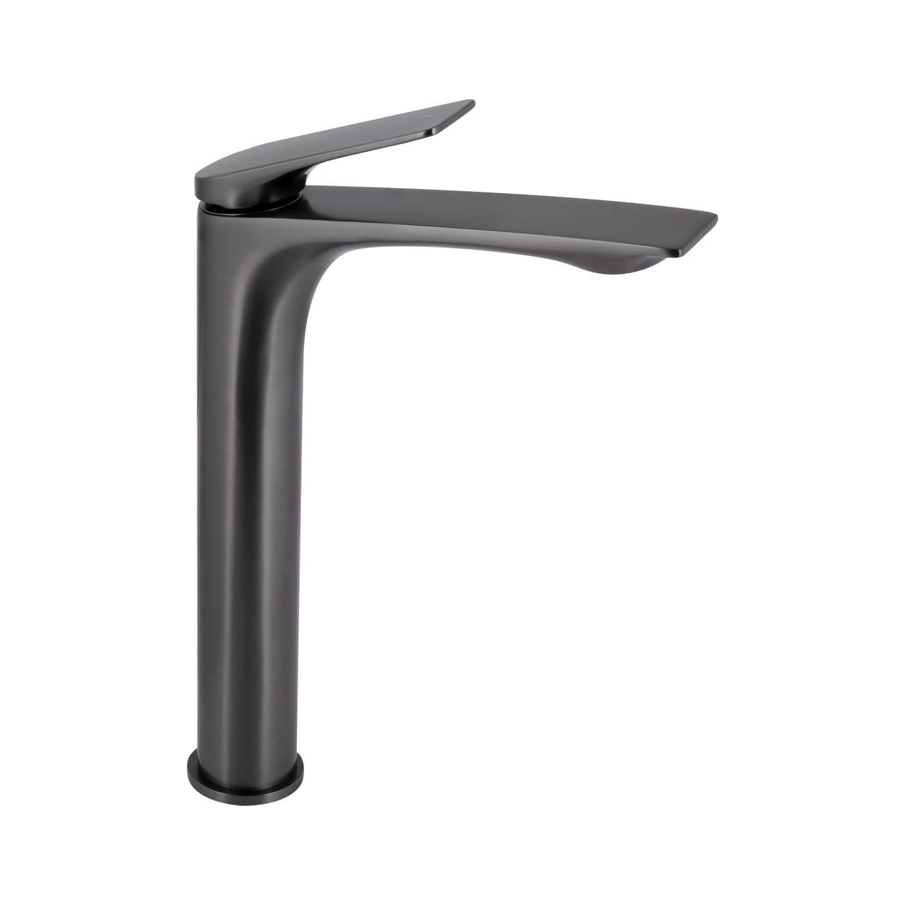 Смеситель для раковины Qtap Vlasta New QTVLA269GMB45653 Gunmetal PVD высокий Black (2576936563)