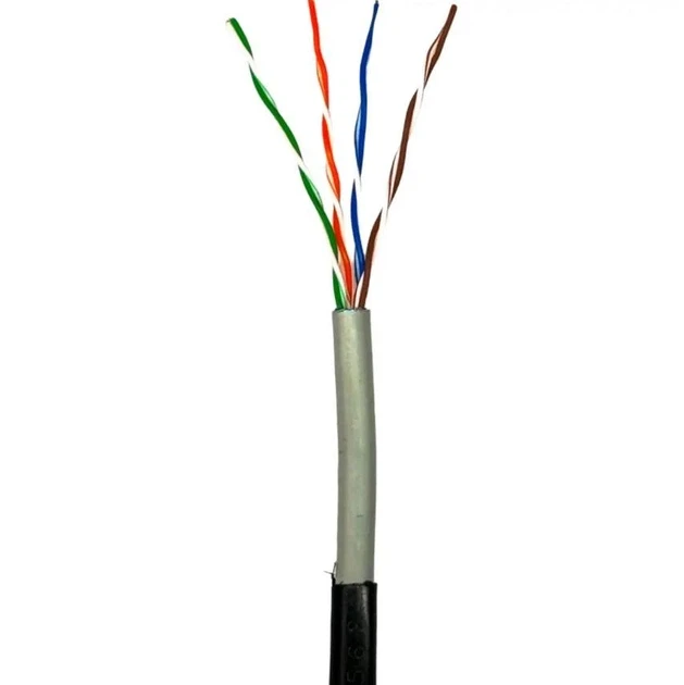 Кабель витая пара для наружных работ GEAR FTP 4x2x0,57 Cat6 CCA PVC+PE 305 м Черный (3127501630)