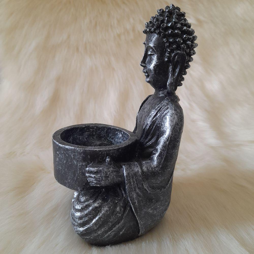 Підсвічник Гранд Презент Будда обіймає ПП702в 15х10х10 см Срібний - фото 3 Підсвічник Гранд Презент Будда обіймає ПП702в 15х10х10 см Срібний - фото 3