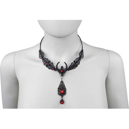 Намисто ажурне з камінням Seta Decor 24-511BLK-RD