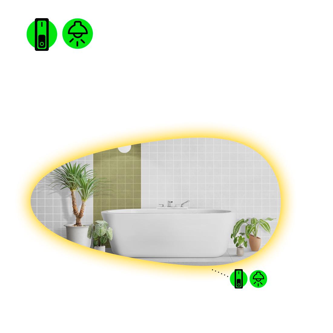 Зеркало с LED подсветкой Occhio 2 с механическим включателем 120x60 см (8737522)