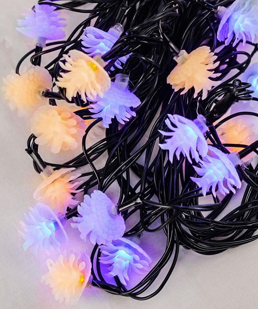 Гирлянда новогодняя на елку Шишки 7 м 40 LED 220 В 8 режимов Желто-синий