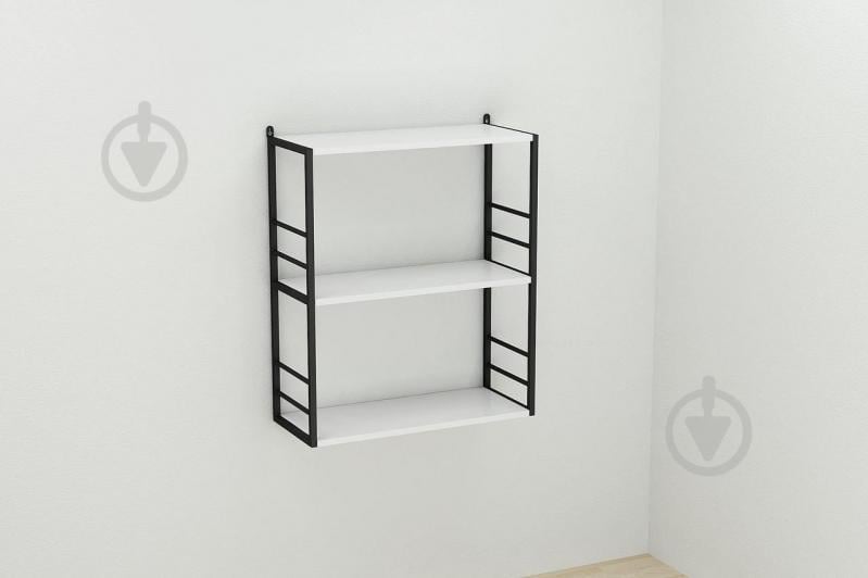 Книжкова полиця універсальна Ferrum-decor Стим 2 74x63x26 чорний ДСП Біле 16мм (XK00037)