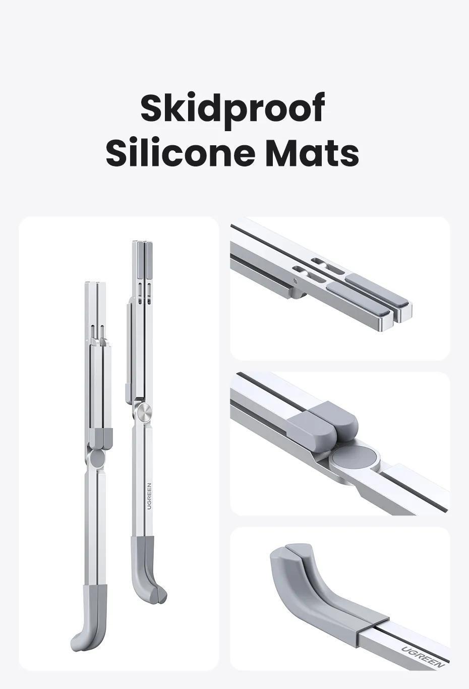 Підставка для ноутбука UGREEN до 17.3" алюмінієва складана легка вентильована Сріблястий (15622) - фото 8