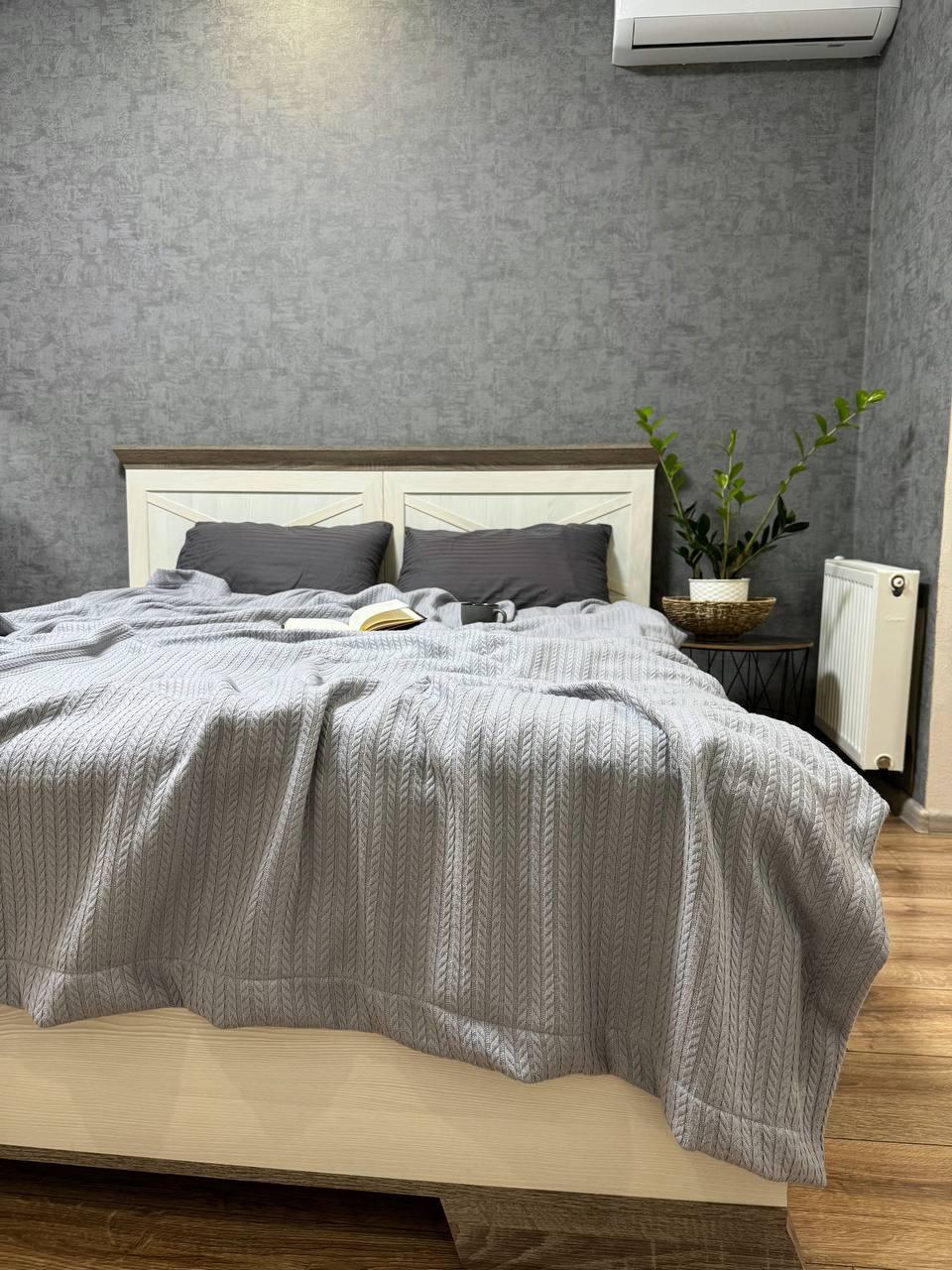 Покривало на ліжко бавовняне полуторне Сірий (ВЕ2201В-02) - фото 6 Покривало на ліжко бавовняне полуторне Сірий (ВЕ2201В-02) - фото 6