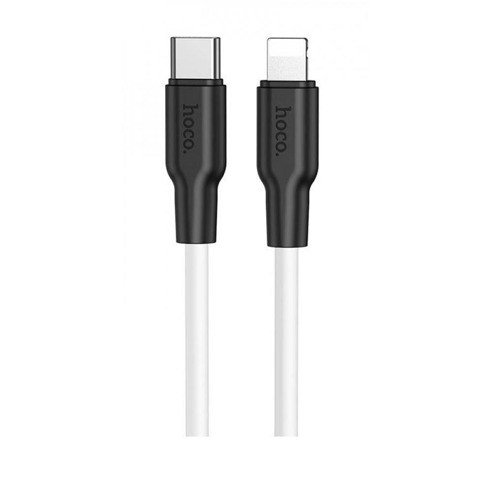 Кабель Hoco X21 Silicone PD 20 W Lightning 1 м Белый/Черный (31282 black/white)