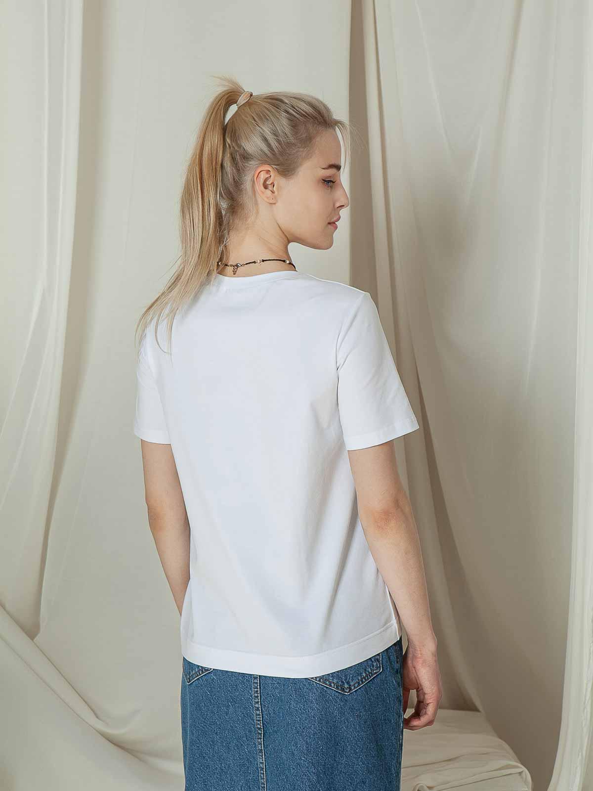 Футболка женская базовая FROMUS L Белый (2584-1) - фото 3 Футболка женская базовая FROMUS L Белый (2584-1) - фото 3