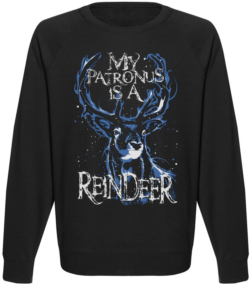 Світшот чоловічий новорічний "My Patronus is a Reindeer" XL Чорний (35588) Світшот чоловічий новорічний "My Patronus is a Reindeer" XL Чорний (35588)
