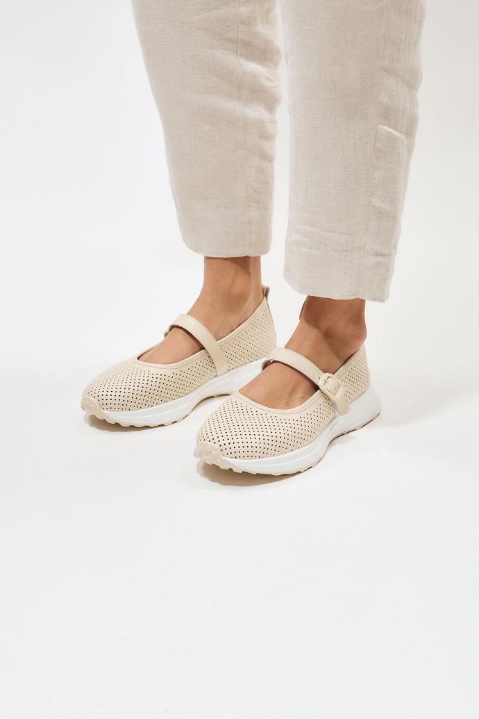 Мокасини жіночі ALLSY шкіряні р. 39 Бежевий (195201) - фото 3