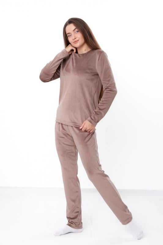 Піжама велюрова жіноча кофта та штани однотонна Носи Своє р. 42 Моко (8162-030) - фото 2 Піжама велюрова жіноча кофта та штани однотонна Носи Своє р. 42 Моко (8162-030) - фото 2