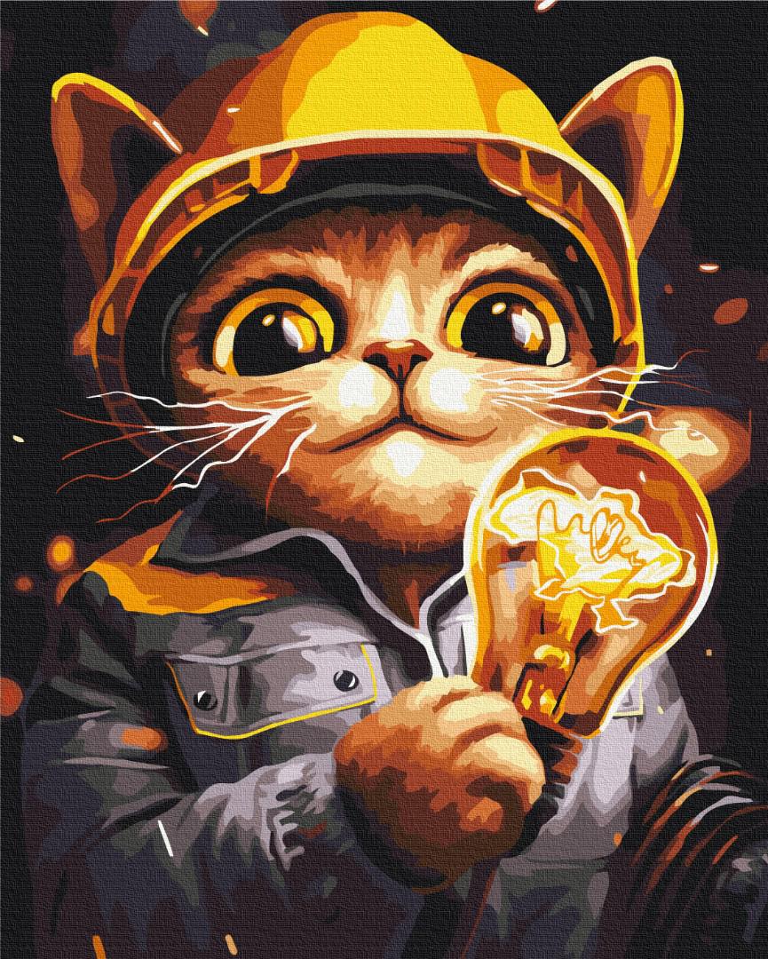 Картина по номерам Brushme Премиум Котик Энергетик 40x50 см (PBS53441)