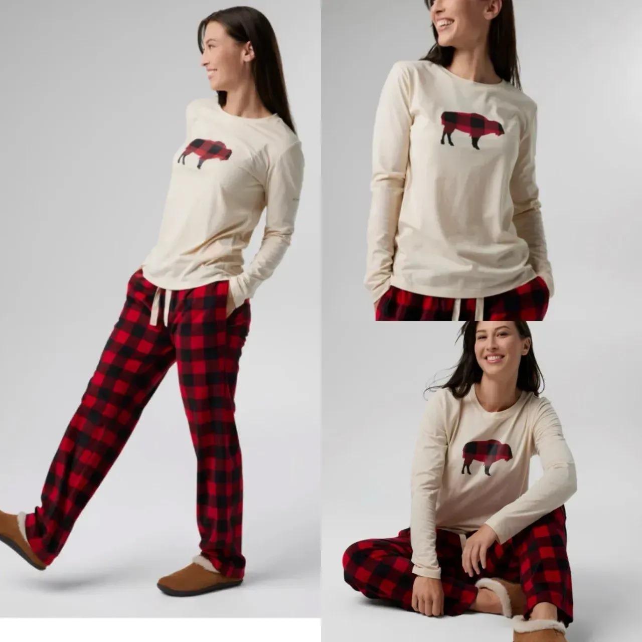 Піжама сорочка/штани бавовна Columbia Women Set Red-Buf XL Білий (66373) - фото 2 Піжама сорочка/штани бавовна Columbia Women Set Red-Buf XL Білий (66373) - фото 2