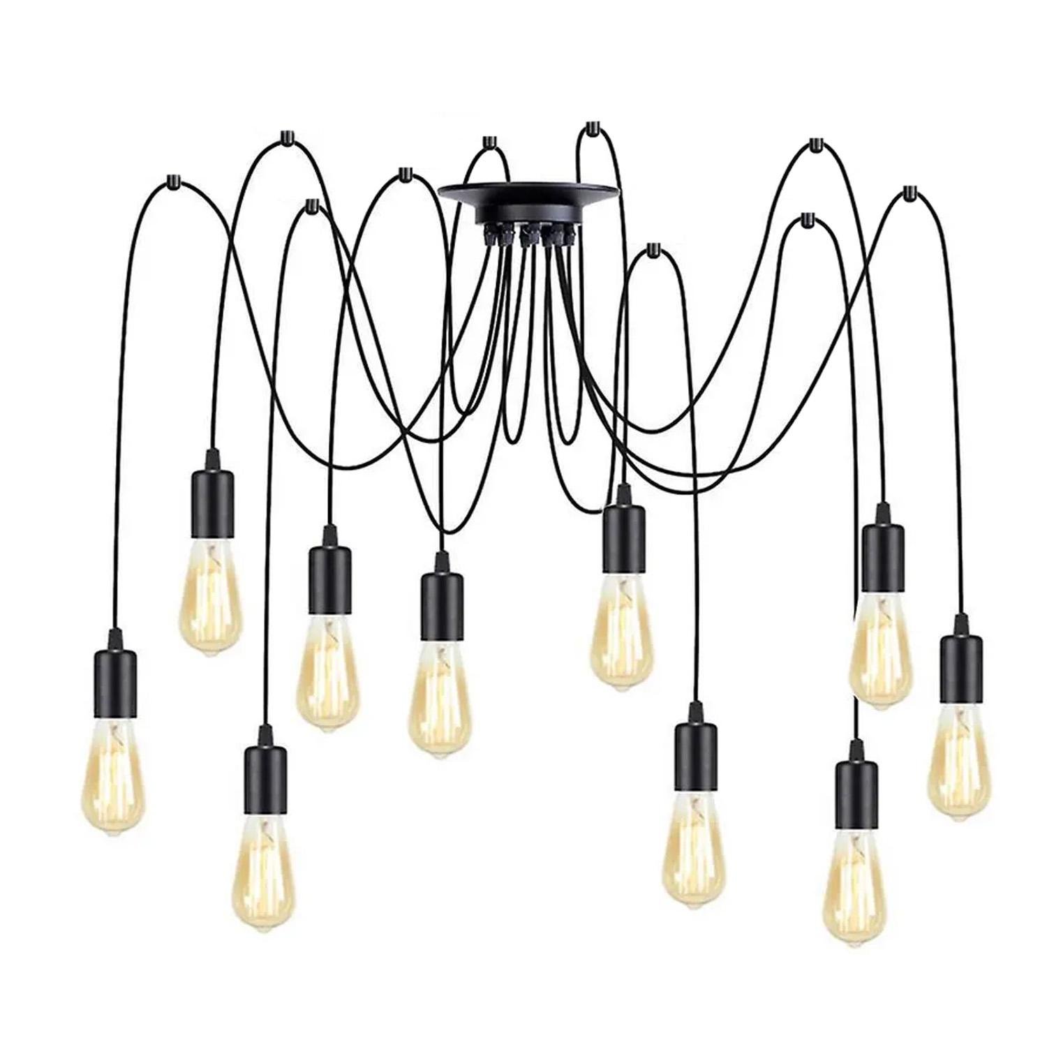 Люстра Паук в стиле лофт на 10 ламп Черный