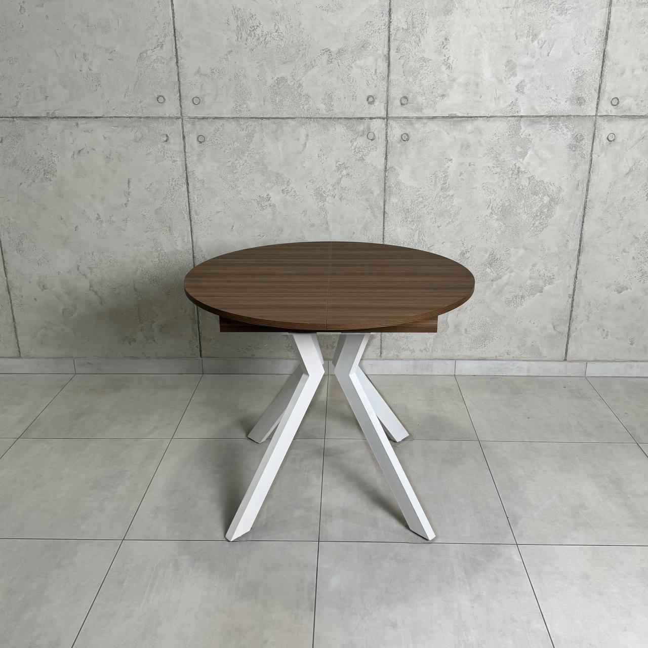 Стол раздвижной круглый Lite D800 Орех Франклин/Белый мат (УТП026646) - фото 1