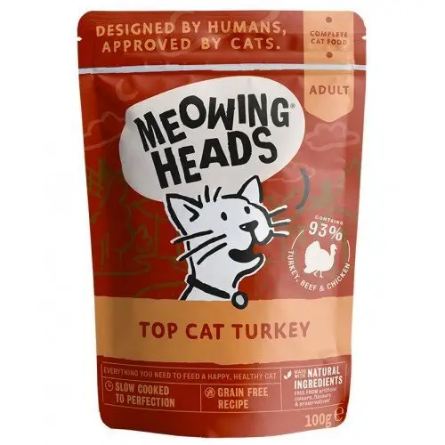 Корм-пауч для взрослых кошек Meowing Heads Top Cat TURKEY с индейкой 100 г (24710038)
