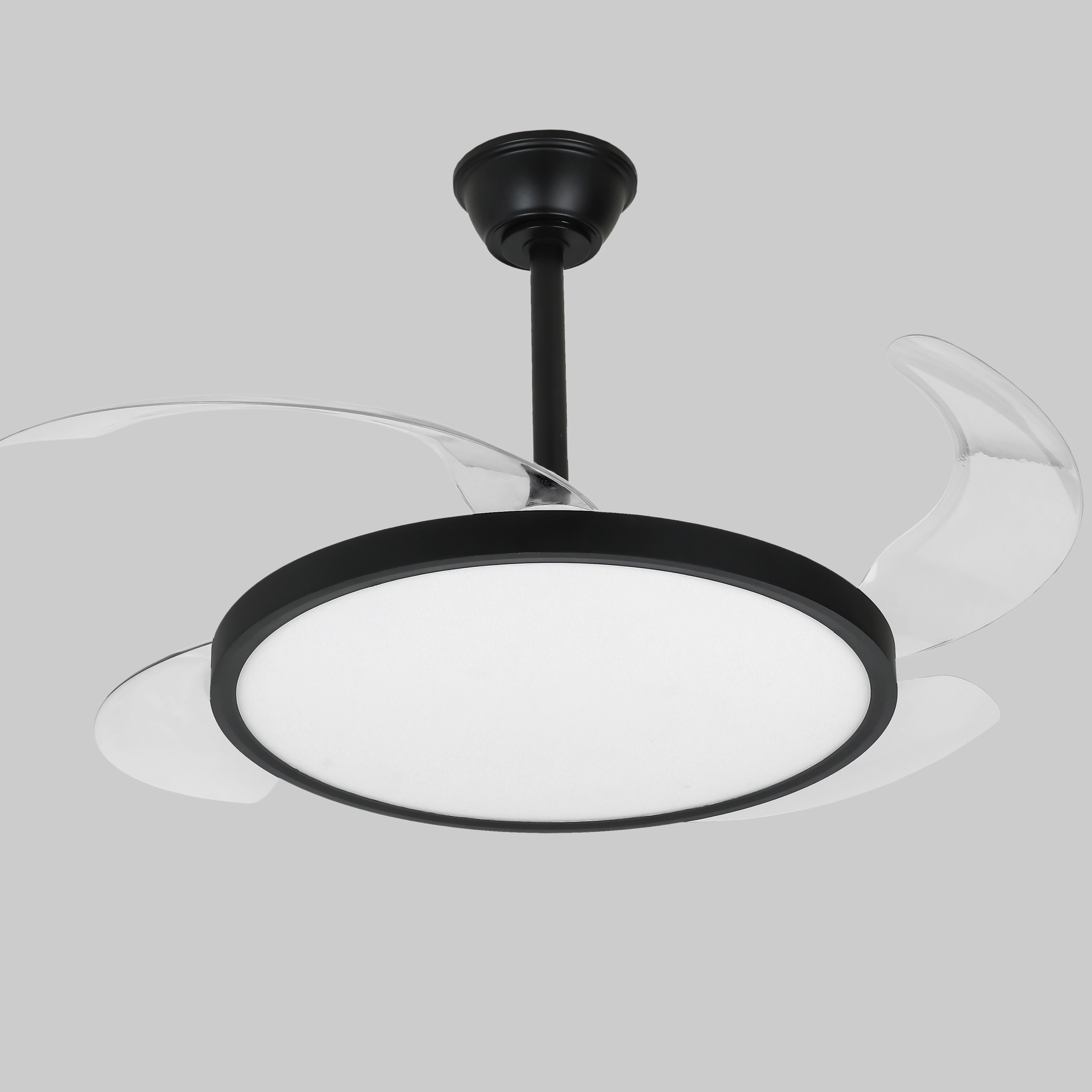 Люстра-вентилятор з пультом 40W 47 см Чорний (94-3043 (42) BK)