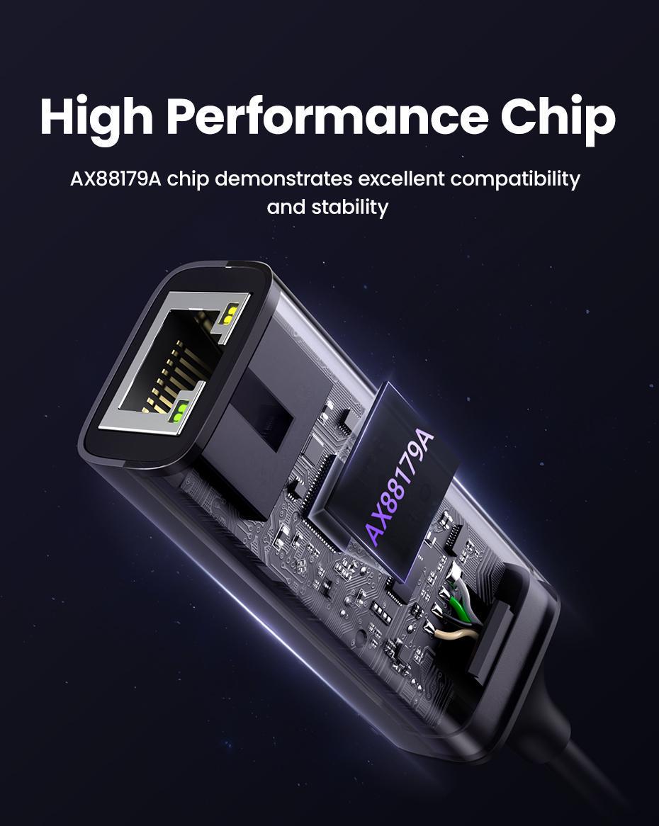 Мережева карта UGREEN Type-C-Ethernet 1 Гбіт/с LAN USB 3.1 Gen 1-C-RJ45 1000 Мбіт/с металевий Сірий (50737) - фото 4