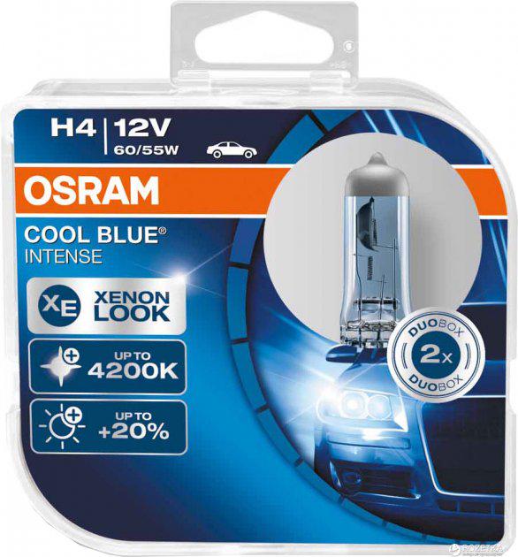 Лампа Osram 12V H4 60/55W Р43 INTENCE 4200 кв 64193-СBІ P43T Синий