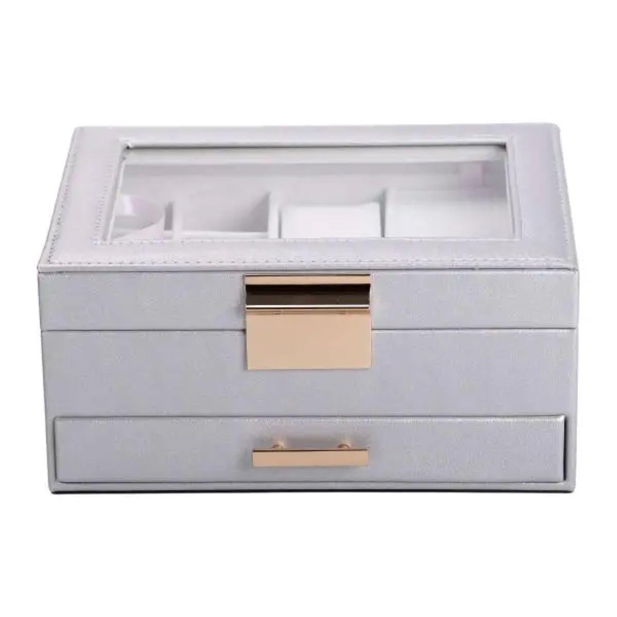 Шкатулка для украшений из экокожи HP-5-36G 2 яруса (A-033900)