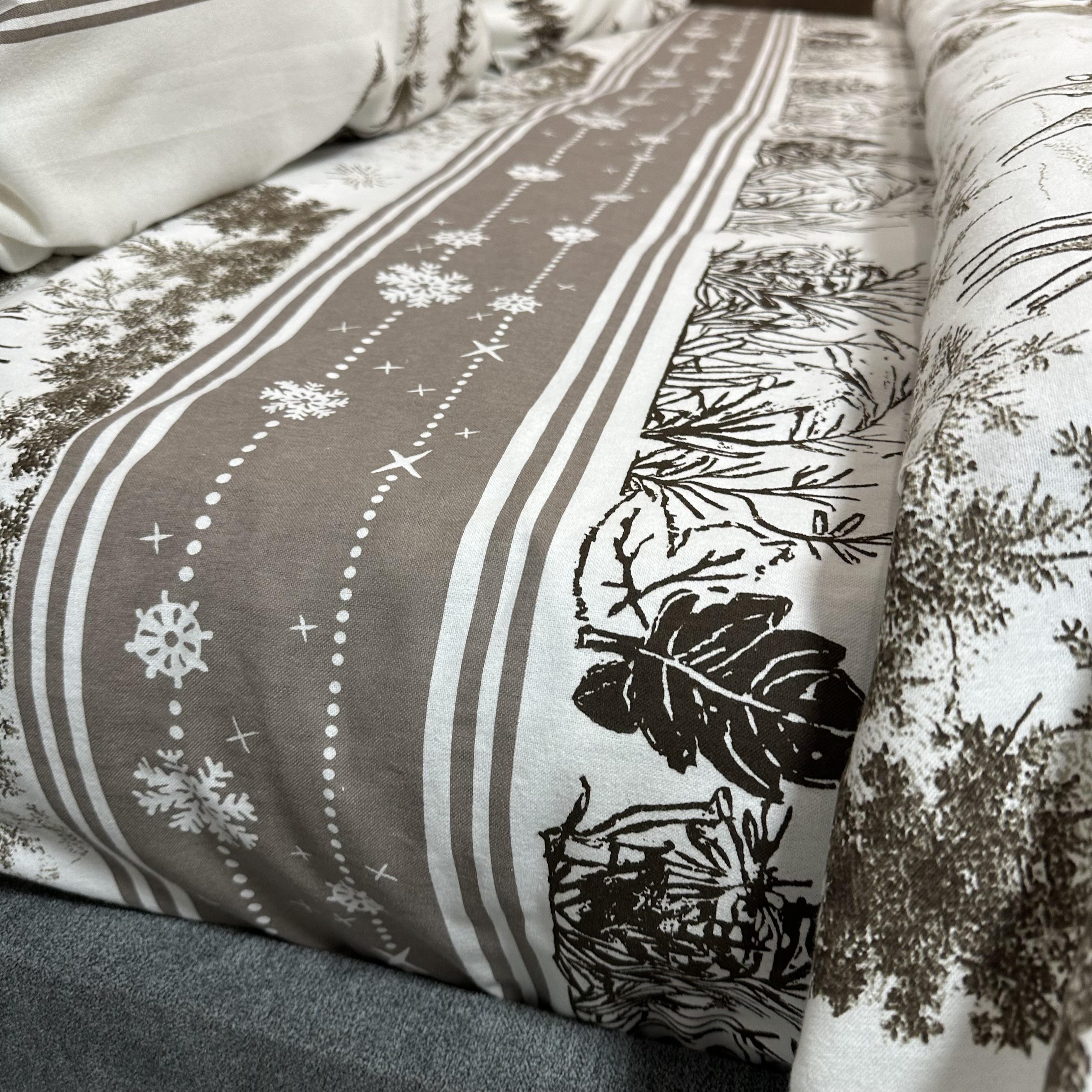 Комплект постільної білизни байкова Зимовий двоспальний Сірий (байка 1-2) - фото 3 Комплект постільної білизни байкова Зимовий двоспальний Сірий (байка 1-2) - фото 3