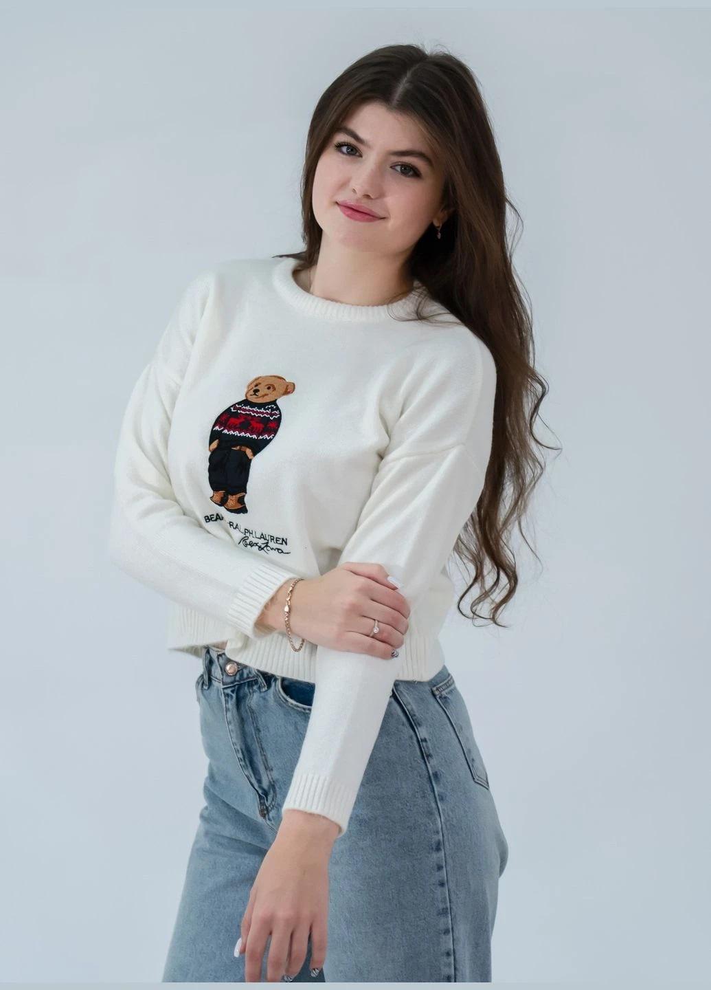 Светр жіночий Ralph Lauren POLO Bear PLR-3101 XL White - фото 5