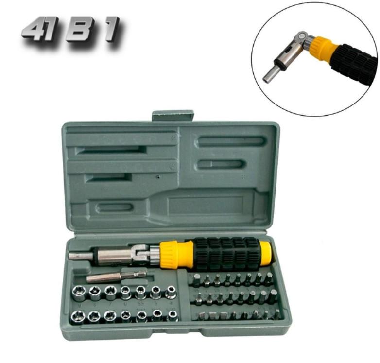 Набір торцевих головок 41 Piece Bit Socket Set з насадками та тріскачкою у валізі (14269909) - фото 4