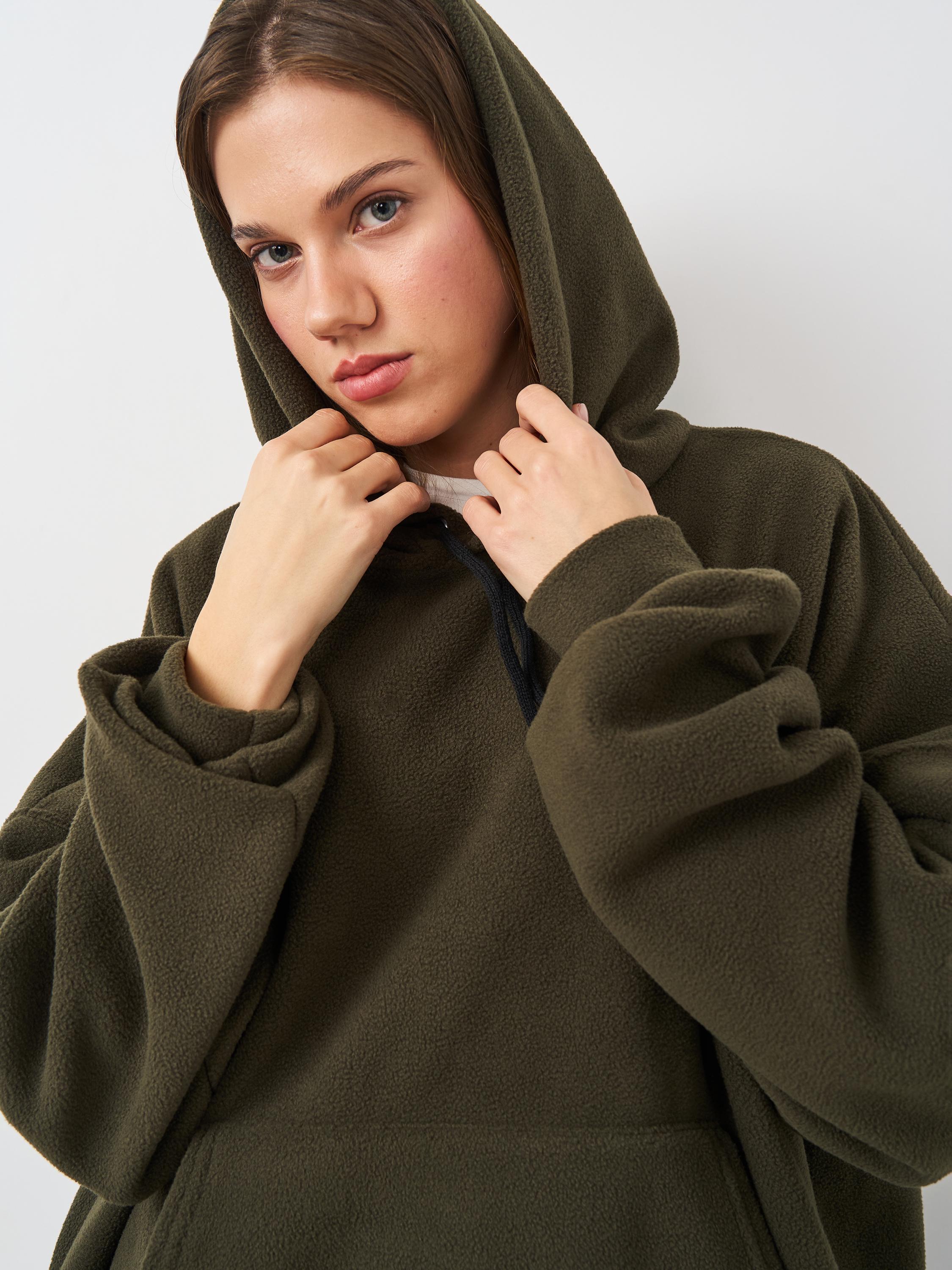 Толстовка на флисе Купер женская р. 56 Хаки (2119329531) - фото 4 Толстовка на флисе Купер женская р. 56 Хаки (2119329531) - фото 4