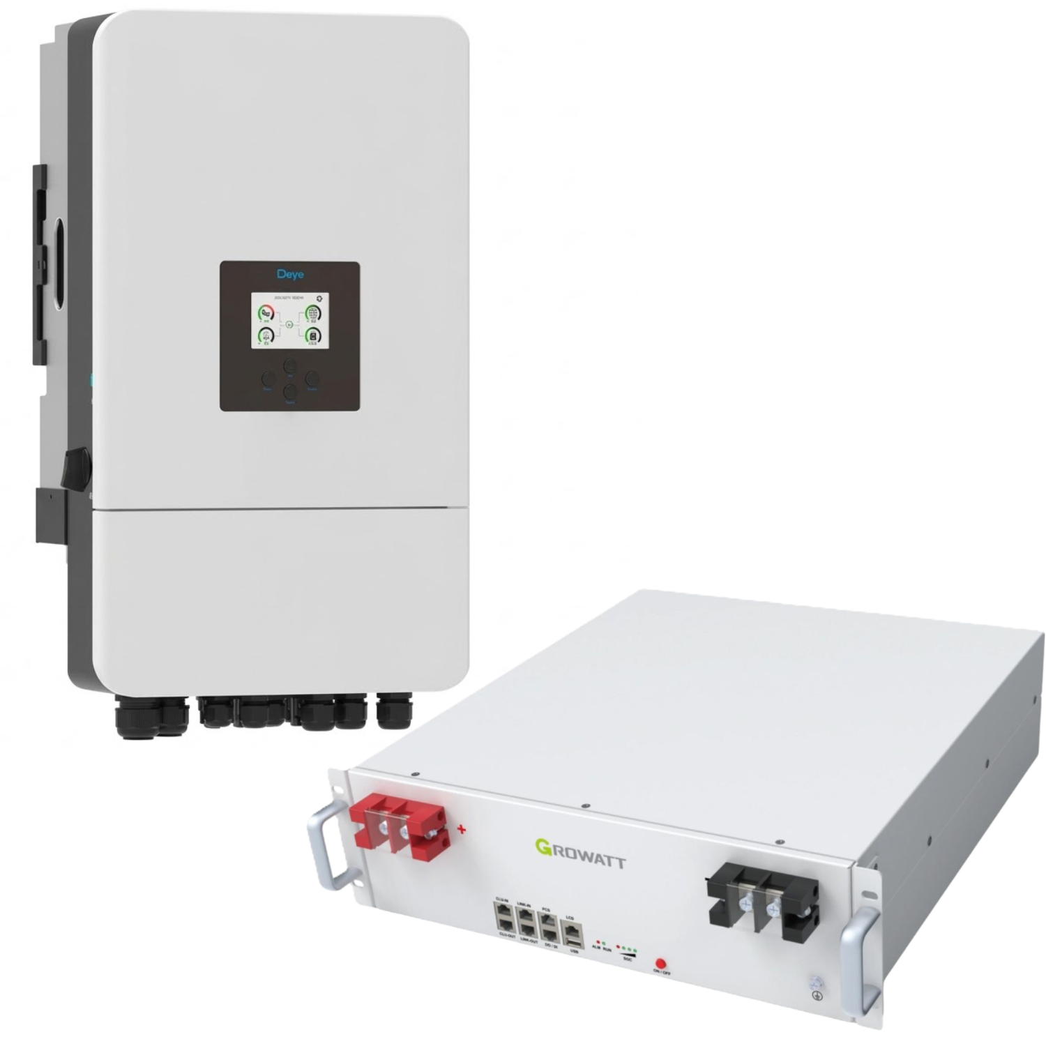 Комплект автономного энергоснабжения Deye SUN-8K-SG05LP3-EU 8 кВт 3 фази и Growatt HOPE 5.0L-B1 5,12 кВт/год LiFePO4