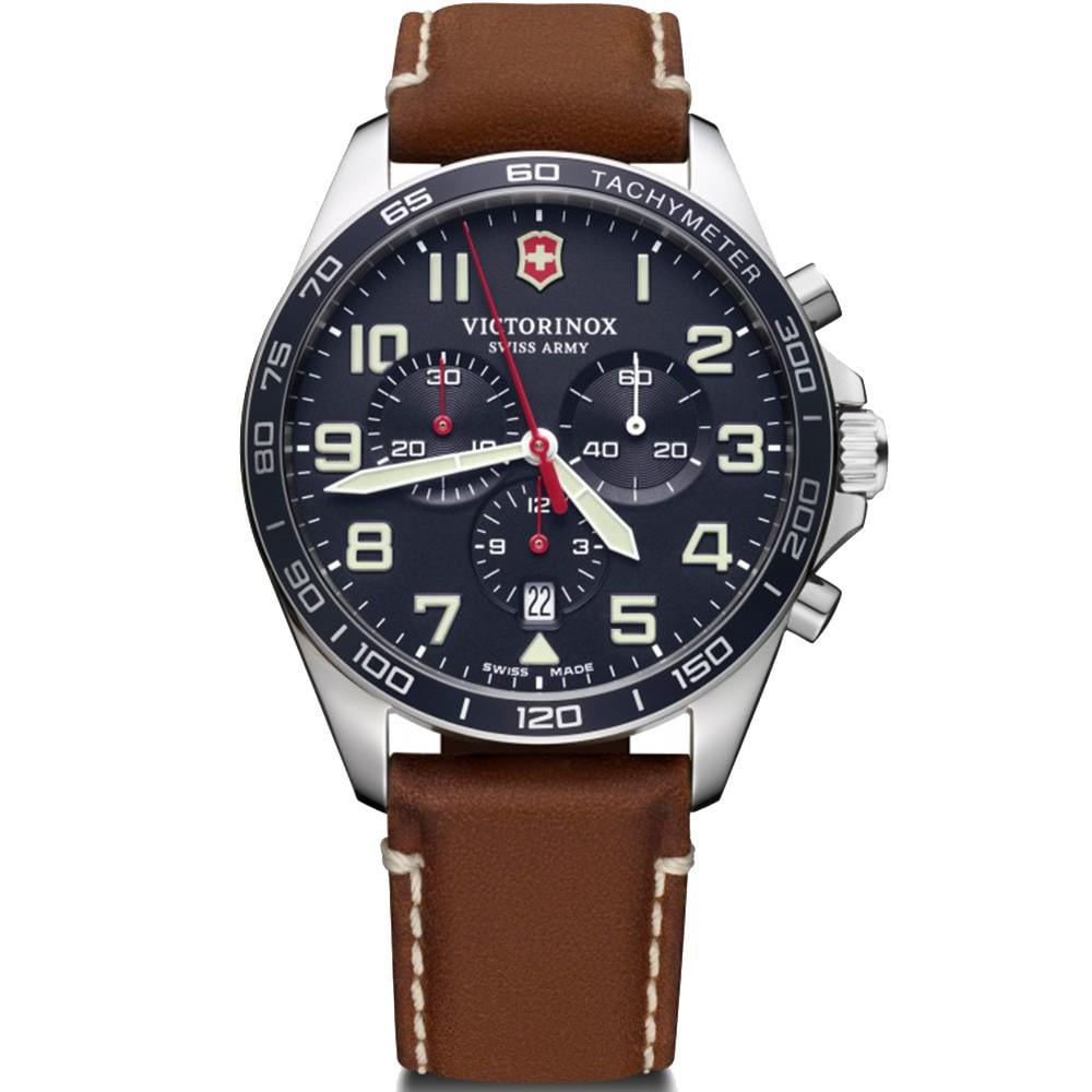 Наручний годинник чоловічий Victorinox Swiss Army Fieldforce Chrono кварцевий Silver (V241854)