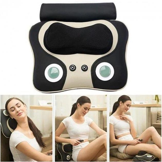 Подушка Massage pillow 004 з інфрачервоним випромінюванням Чорно-білий (t00083) - фото 8