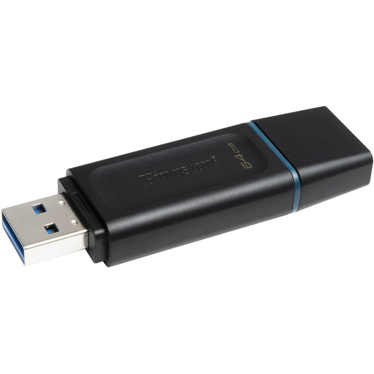 Флеш-память для ноутбука Flash Kingston USB 3.2 DT Exodia 64GB Black/Teal (DTX/64GB) - фото 2