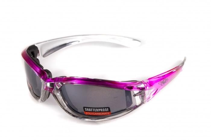 Очки защитные с уплотнителем Global Vision FlashPoint Pink-Silver Серый