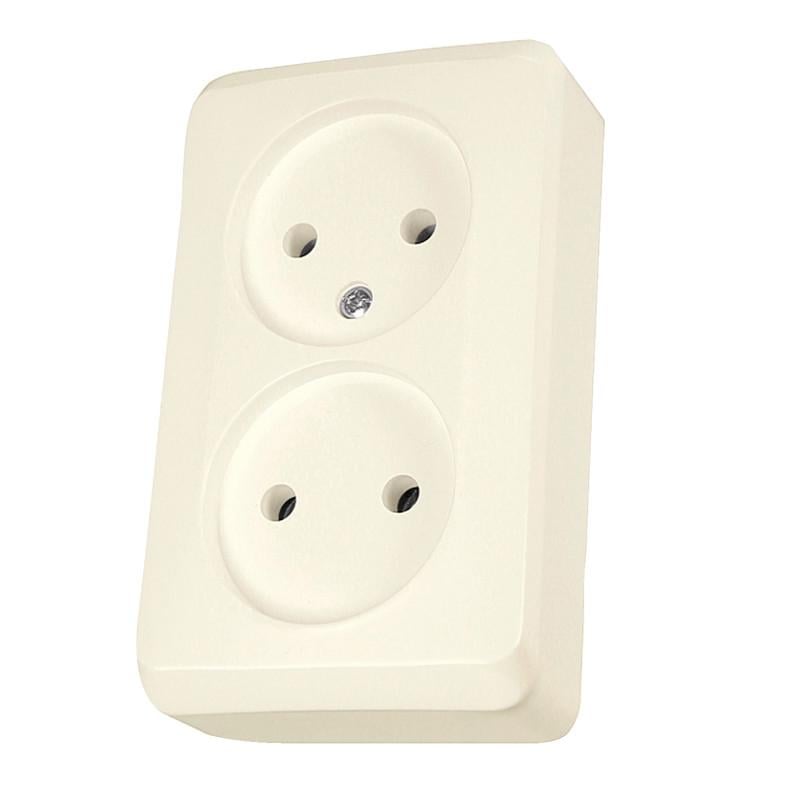Розетка Schneider Electric PA6 FR850 PRIMA двойная без заземления Слоновая кость (WDE001140)