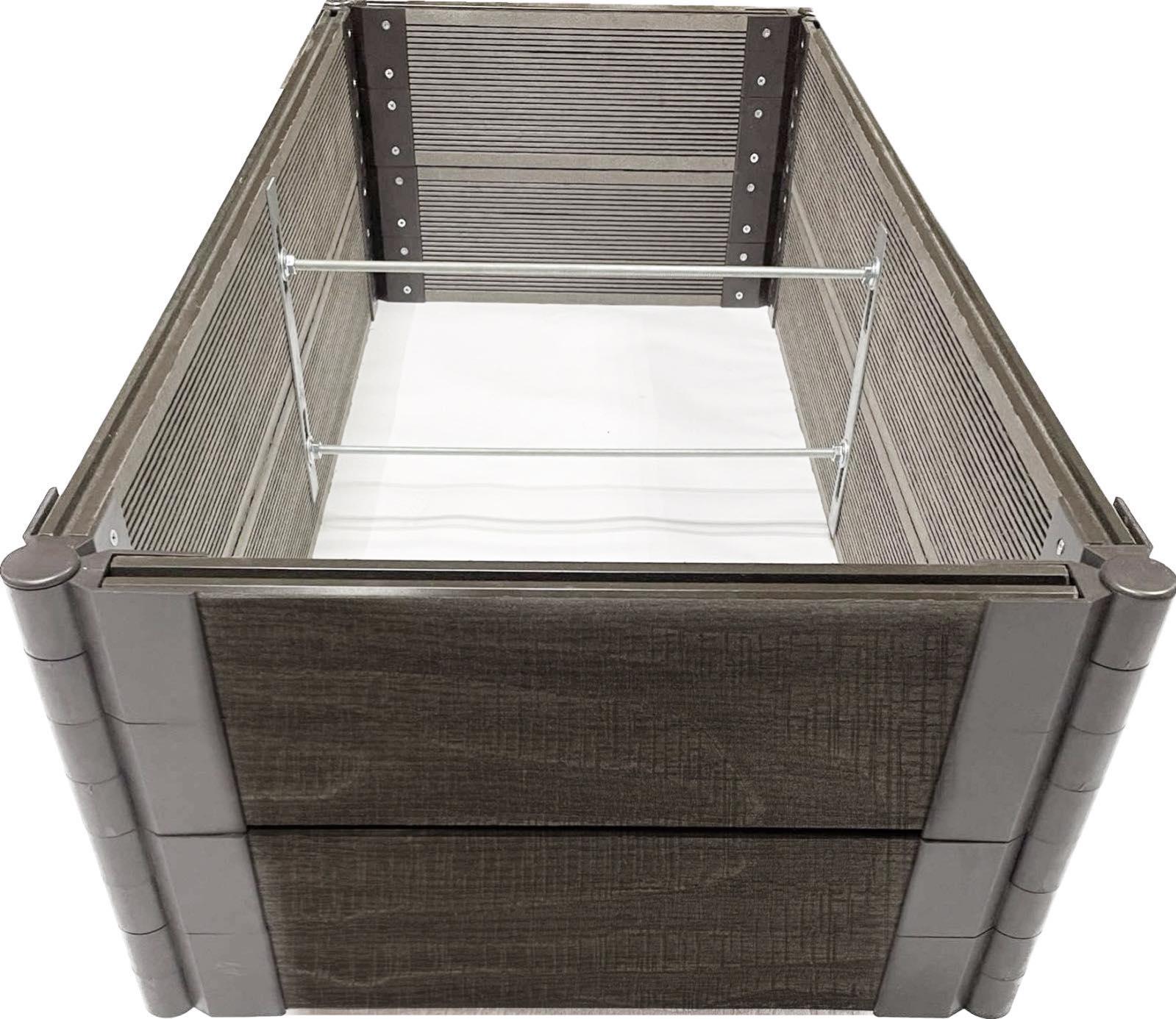 Грядка теплая высокая с ДПК 3D фактура 300х750х3000 мм Коричневый (10609356)