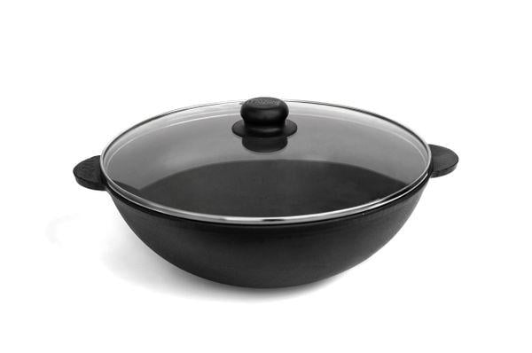 Сковорода-Wok Brizoll D 30 см материал чугун Black (W30-1)