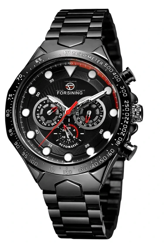 Наручний годинник Forsining 6911 All Black Steel Наручний годинник Forsining 6911 All Black Steel