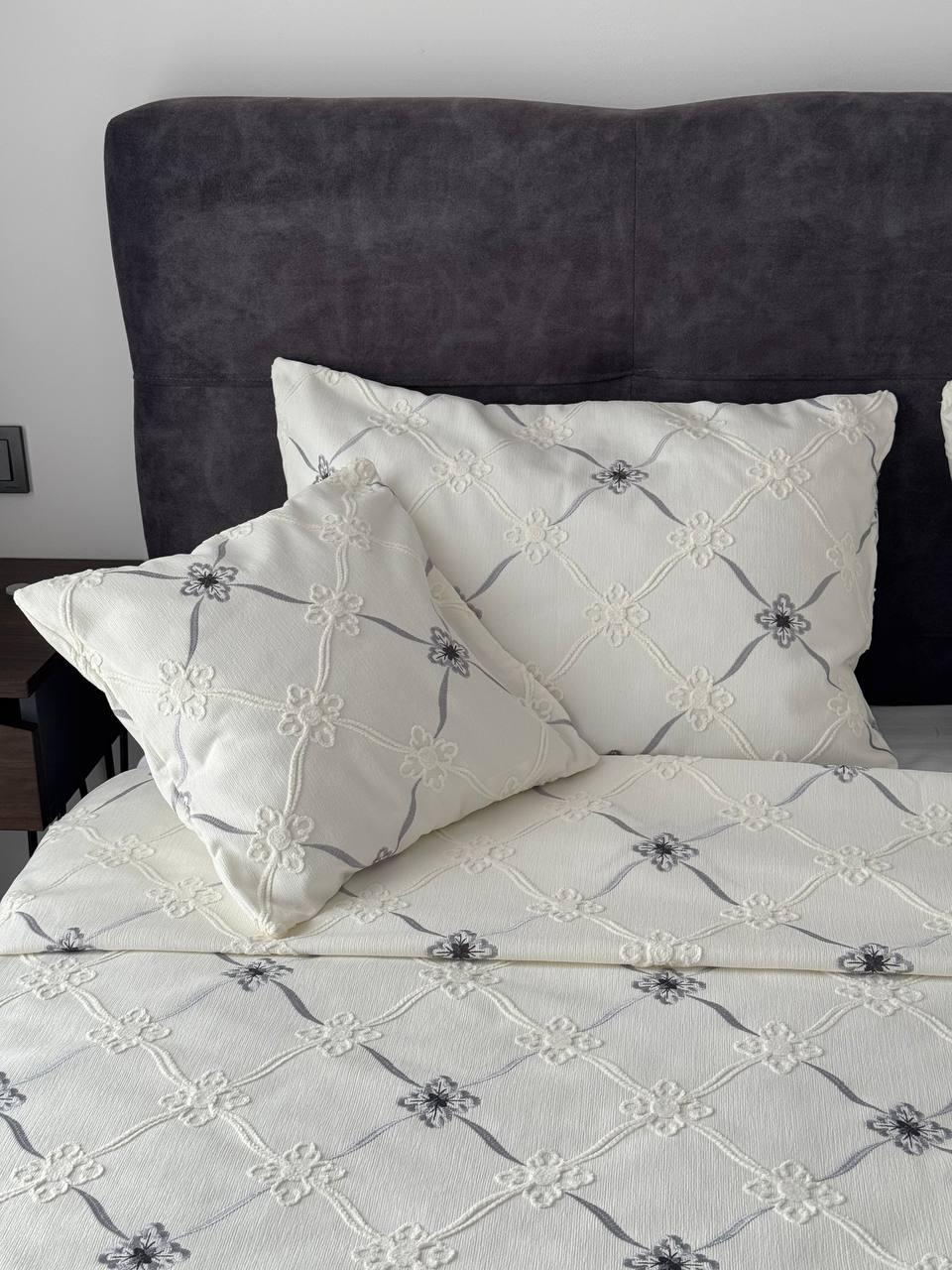 Покривало Бароко №2 бавовна 200х250 см Молочний (55677-2-200x250cm) - фото 9 Покривало Бароко №2 бавовна 200х250 см Молочний (55677-2-200x250cm) - фото 9