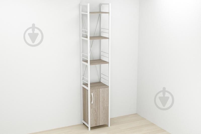 Етажерка 4/34 Ferrum-decor Серії Конект із тумбою 179x34x28 Білий ДСП Сонома Трюфель (FD1053)