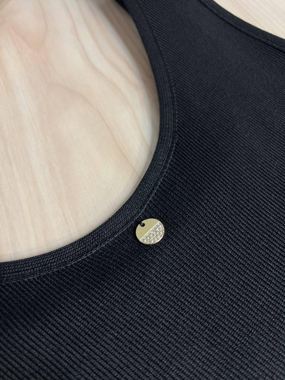 Майка жіноча A-N 2295 в рубчик з кулоном OS Чорний (26404728) - фото 5 Майка жіноча A-N 2295 в рубчик з кулоном OS Чорний (26404728) - фото 5