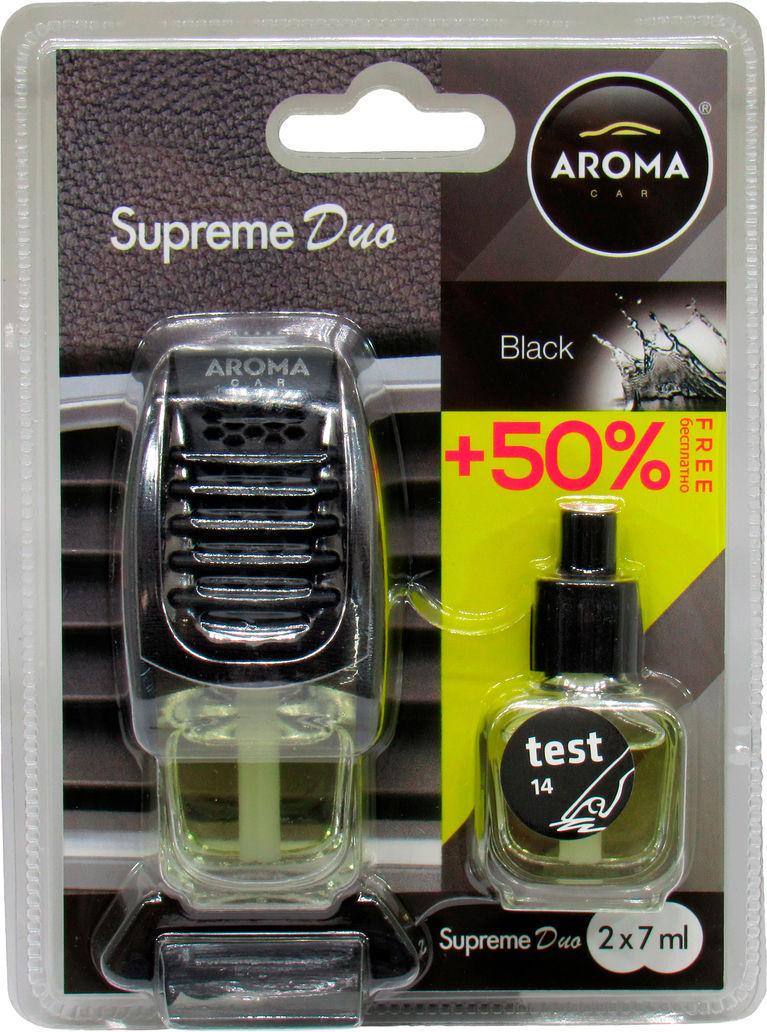 Ароматизатор для авто Aroma Car Supreme Duo Black на дефлектор жидкий 7 мл 2 шт (0332330)