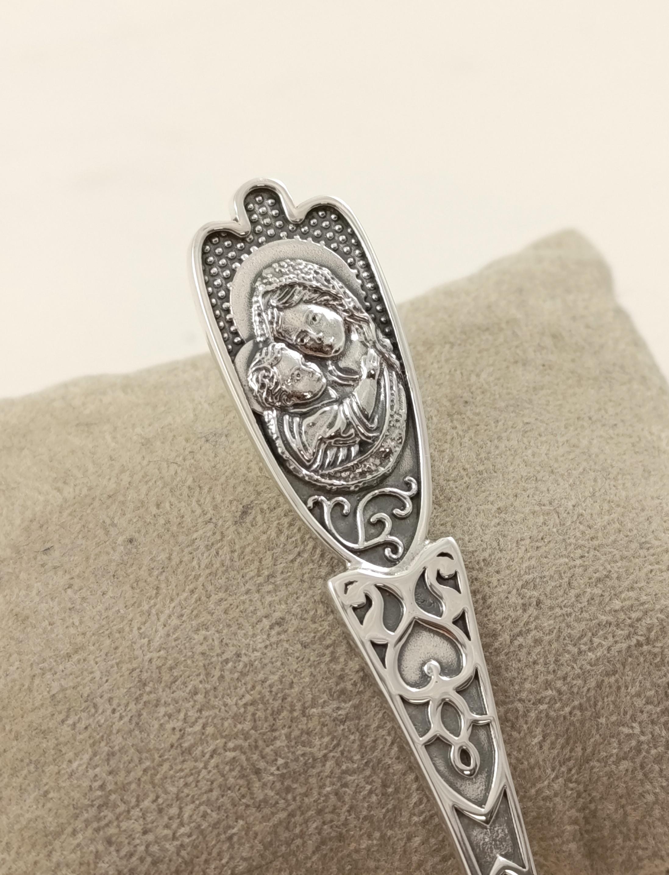 Ложка детская серебряная Богородица 925 проба 20,30 г - фото 5 Ложка детская серебряная Богородица 925 проба 20,30 г - фото 5