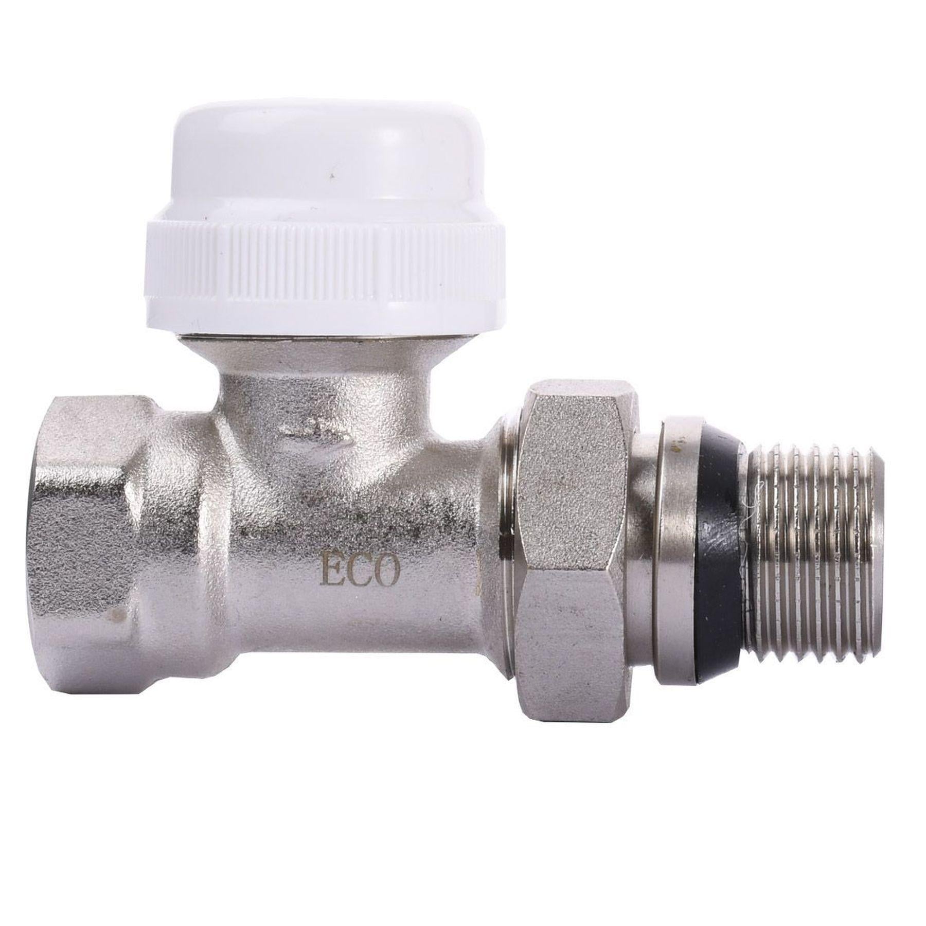 Кран радиаторный прямой ECO TECHNOLOGY 5028 1/2" под термоголовку с уплотнителем (GSR-000016163)