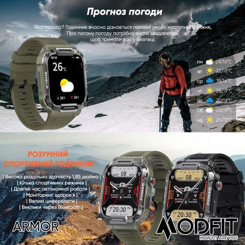 Смарт-часы Modfit Armor All Black Черный (1808623106) - фото 12