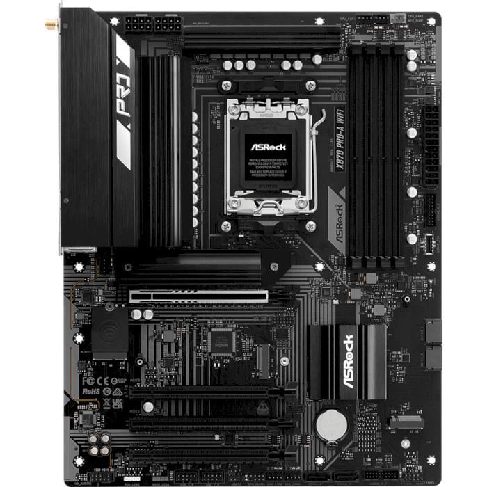 Материнская плата ASRock X870 PRO-A WIFI ATX sAM5 AMD X870 4xDDR5 3xM.2 4xSATA 2xUSB4 HDMI Black (31330677)